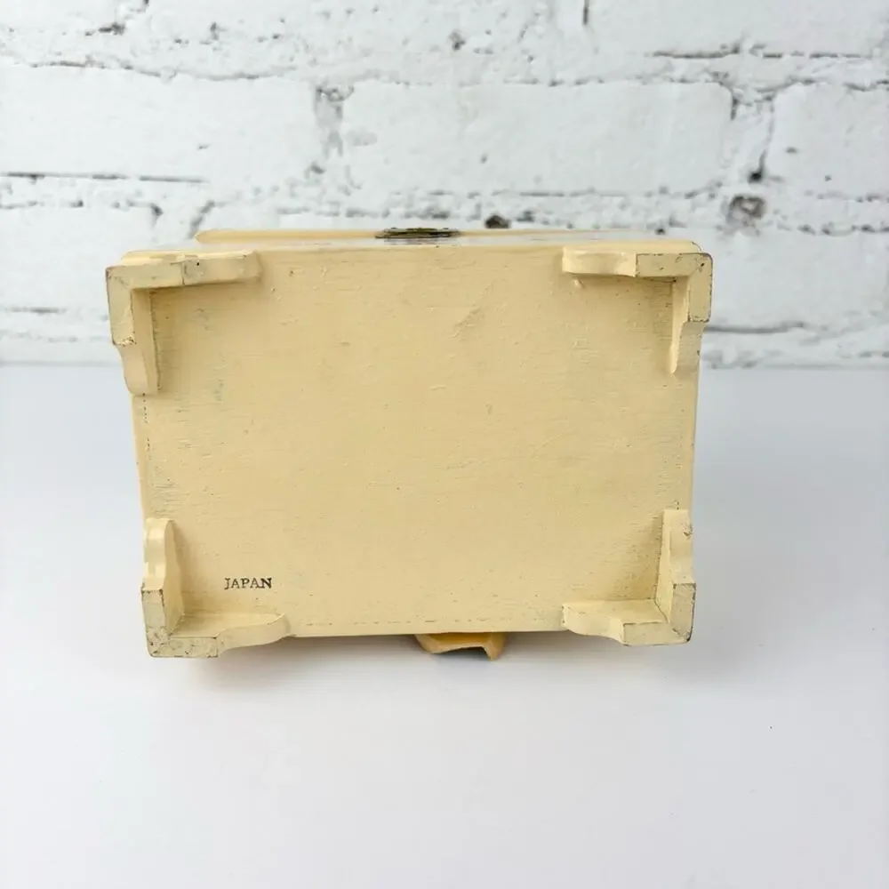 Vintage 1950’s Wooden Cafe Dog Wind Up Musical Jewelry Box